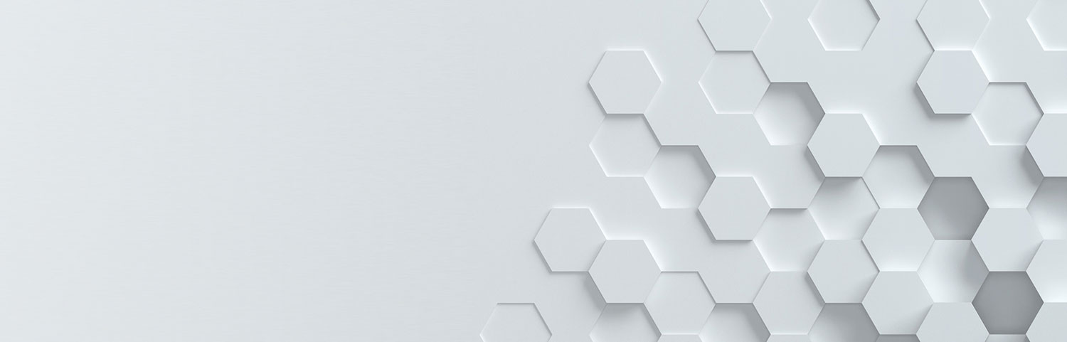 white hexagonal banner image