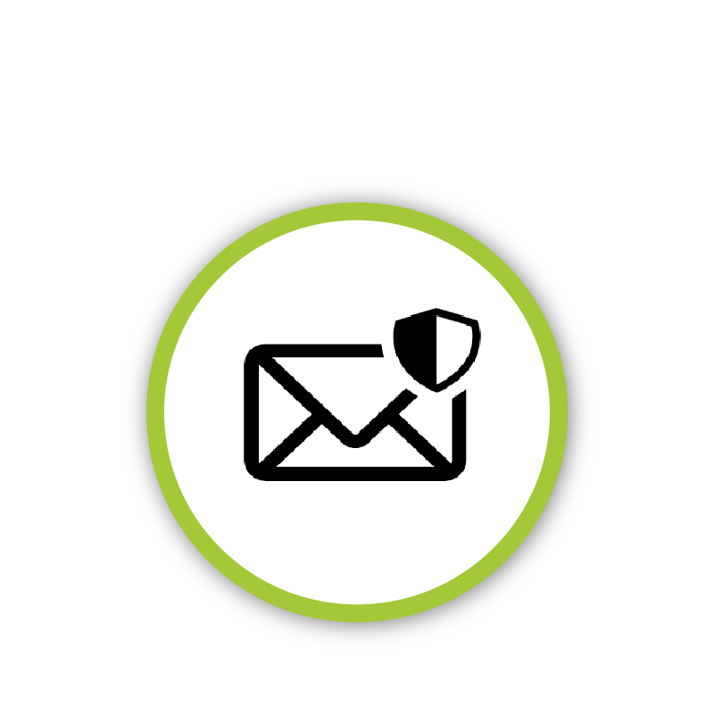 icon of secured email delivery